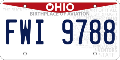OH license plate FWI9788