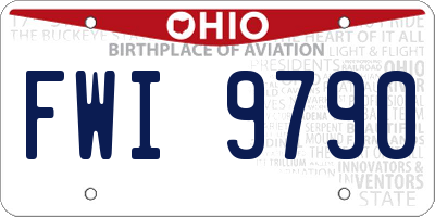 OH license plate FWI9790