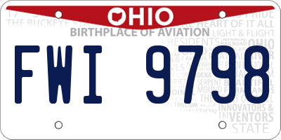 OH license plate FWI9798