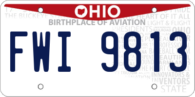 OH license plate FWI9813