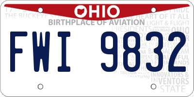 OH license plate FWI9832