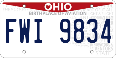 OH license plate FWI9834