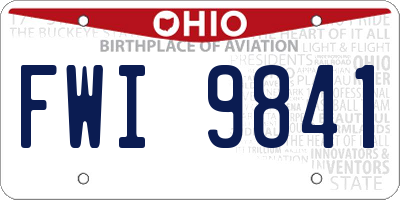 OH license plate FWI9841