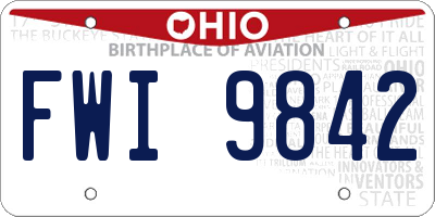 OH license plate FWI9842