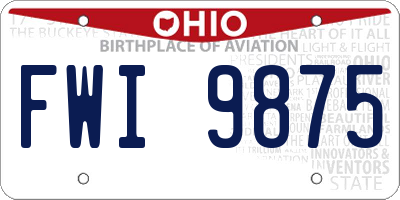 OH license plate FWI9875