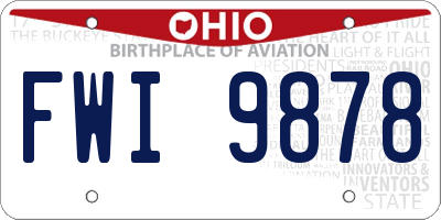 OH license plate FWI9878