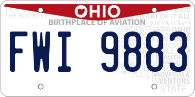 OH license plate FWI9883
