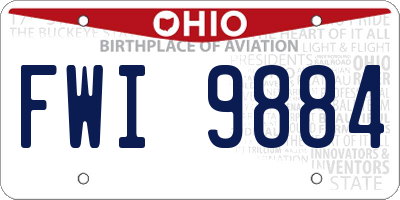 OH license plate FWI9884