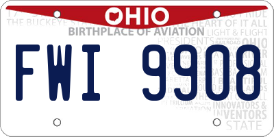 OH license plate FWI9908
