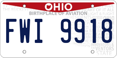 OH license plate FWI9918