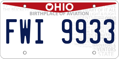 OH license plate FWI9933