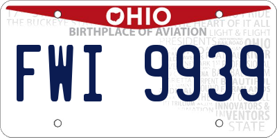 OH license plate FWI9939