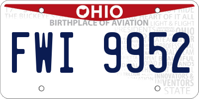 OH license plate FWI9952