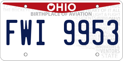 OH license plate FWI9953