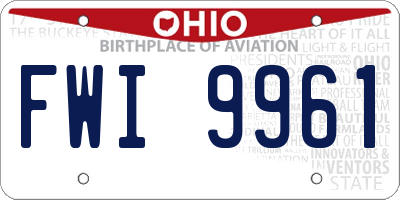OH license plate FWI9961