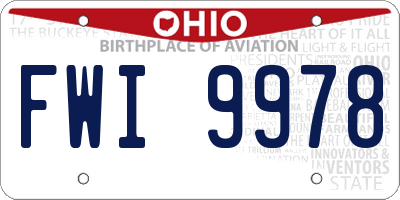OH license plate FWI9978