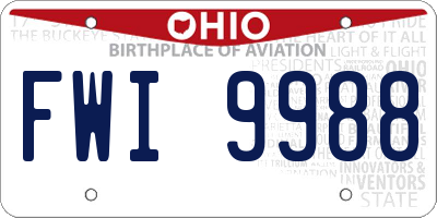 OH license plate FWI9988