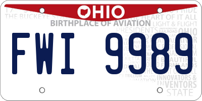 OH license plate FWI9989