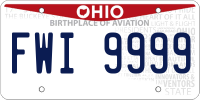 OH license plate FWI9999