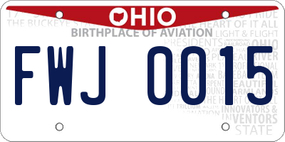 OH license plate FWJ0015
