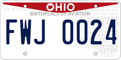 OH license plate FWJ0024