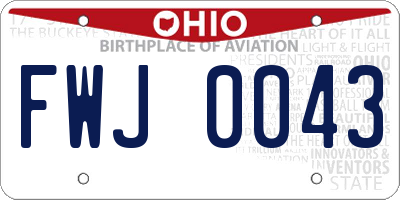 OH license plate FWJ0043