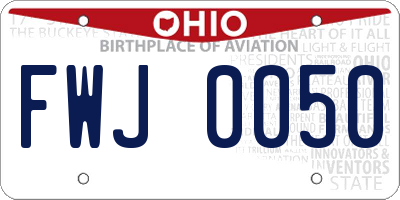 OH license plate FWJ0050