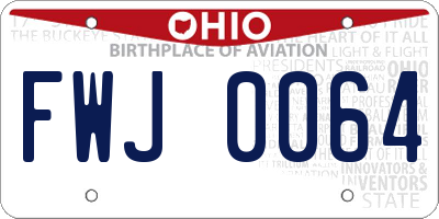 OH license plate FWJ0064