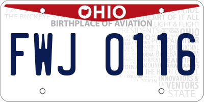 OH license plate FWJ0116
