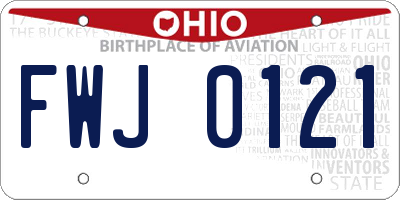OH license plate FWJ0121