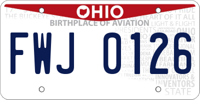 OH license plate FWJ0126