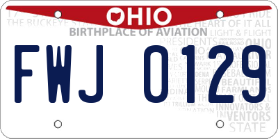 OH license plate FWJ0129