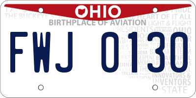 OH license plate FWJ0130