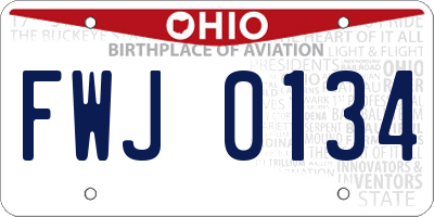 OH license plate FWJ0134