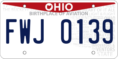 OH license plate FWJ0139
