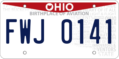 OH license plate FWJ0141