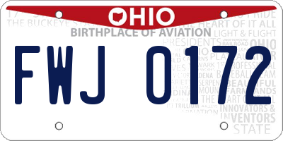 OH license plate FWJ0172