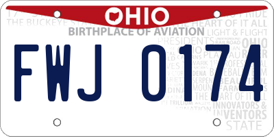 OH license plate FWJ0174