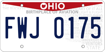 OH license plate FWJ0175