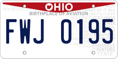 OH license plate FWJ0195
