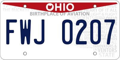 OH license plate FWJ0207