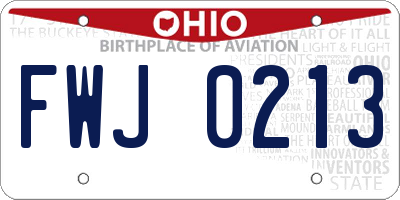 OH license plate FWJ0213