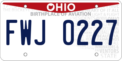 OH license plate FWJ0227