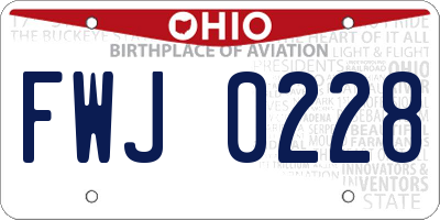 OH license plate FWJ0228