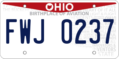 OH license plate FWJ0237