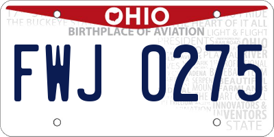 OH license plate FWJ0275