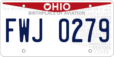 OH license plate FWJ0279