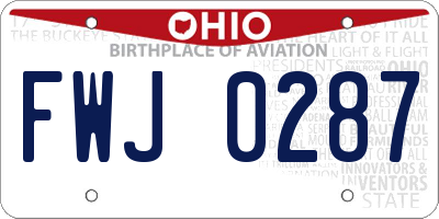 OH license plate FWJ0287