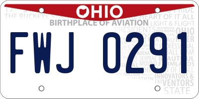 OH license plate FWJ0291