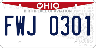 OH license plate FWJ0301